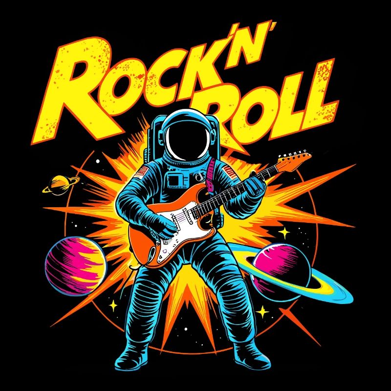 Rock'n'Roll Retro E-Gitarrist Astronaut