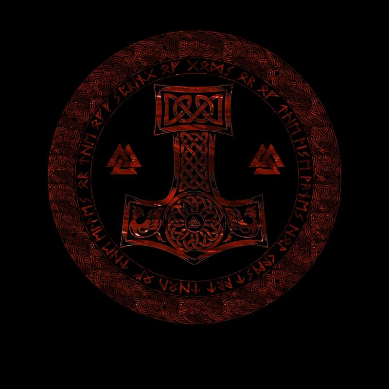 Thor Hammer Mjölnir Mjolnir im Runenkreis