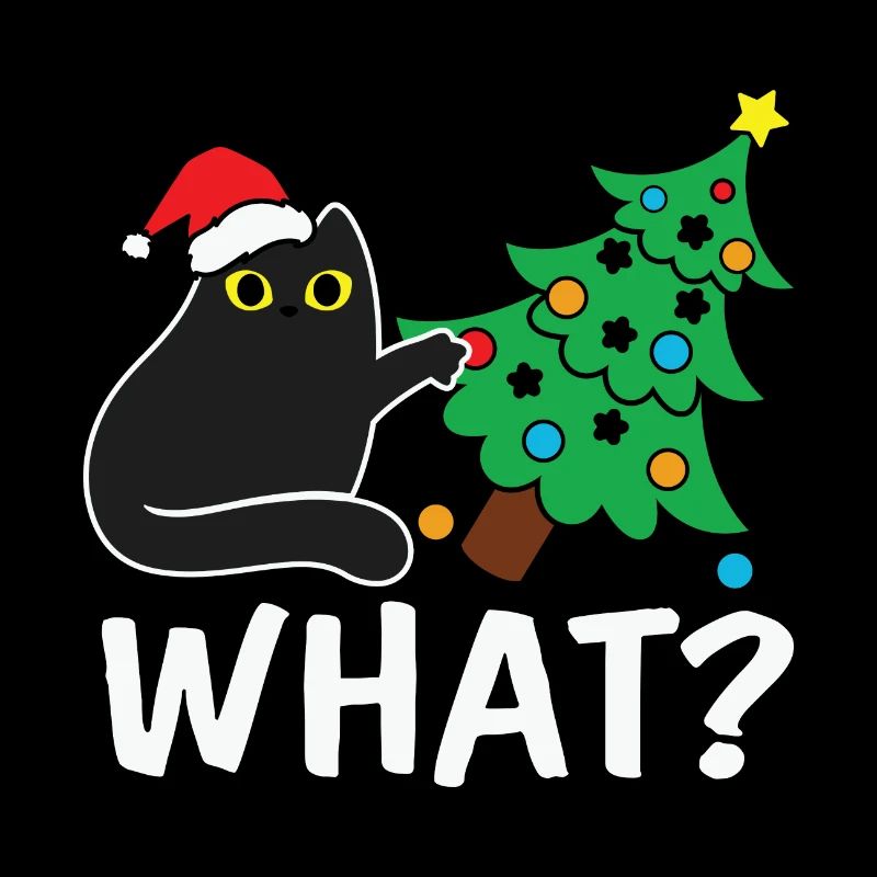 Chat Noël Citation Chat Noir Poussant Noël Tr