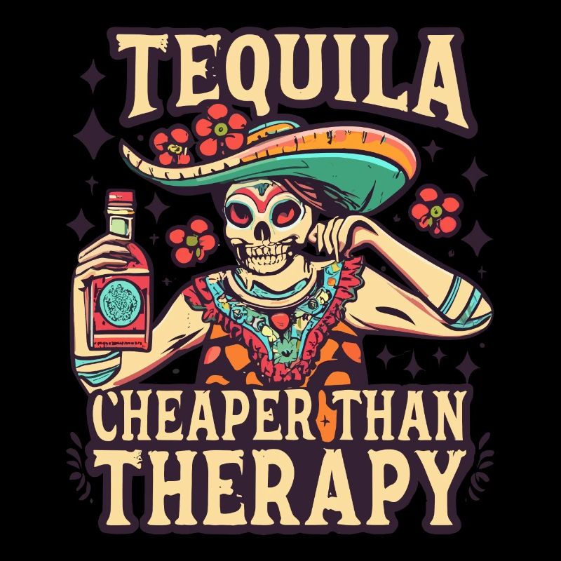 Tequila is Cheaper Than Therapy Lustiger Spruch