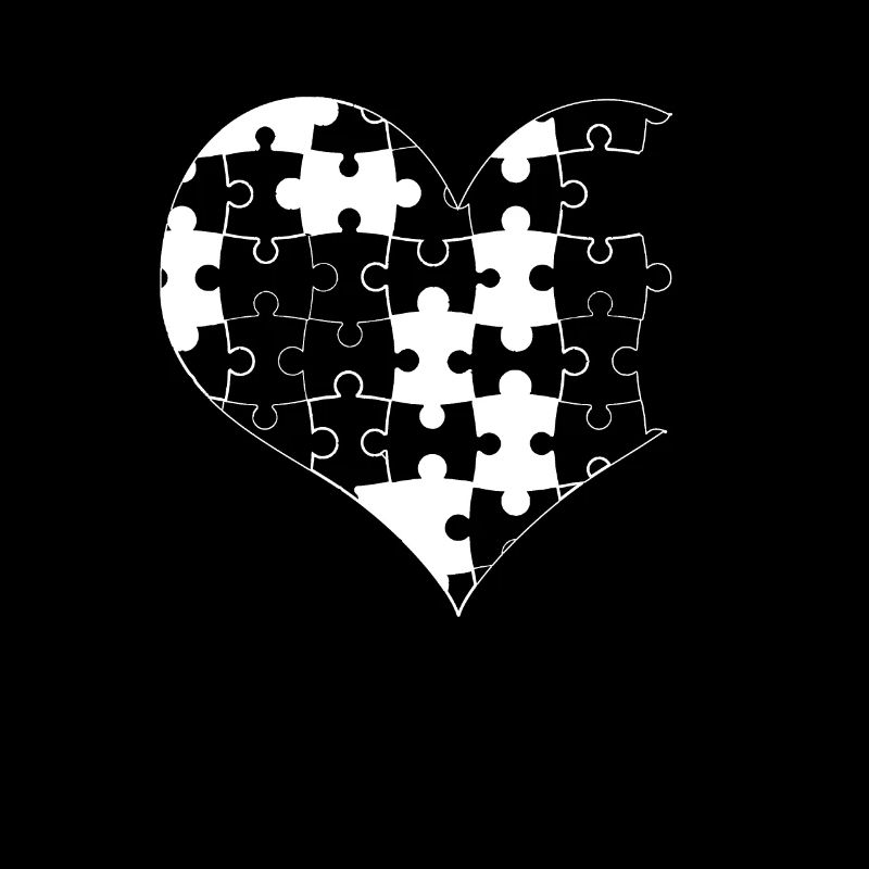 White puzzle Heart