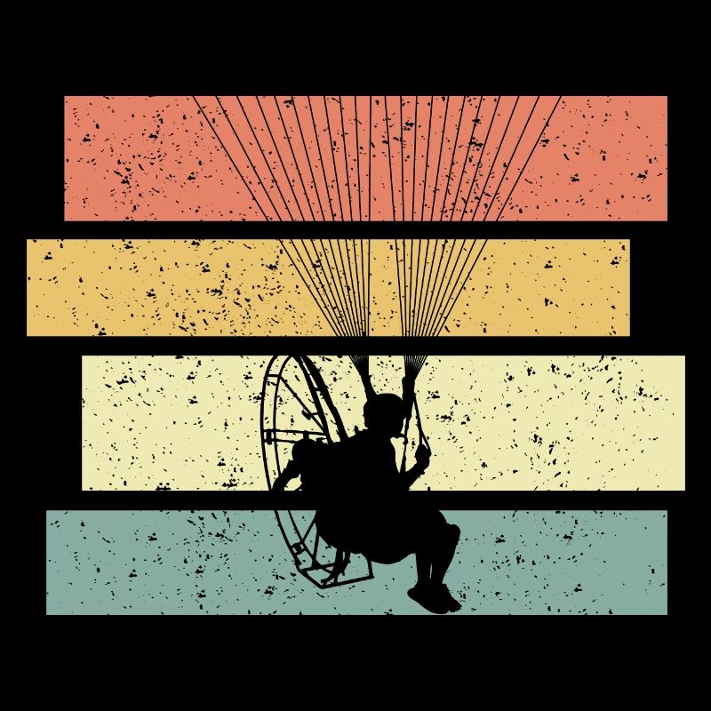 Paramotoring vintage retro paraglider