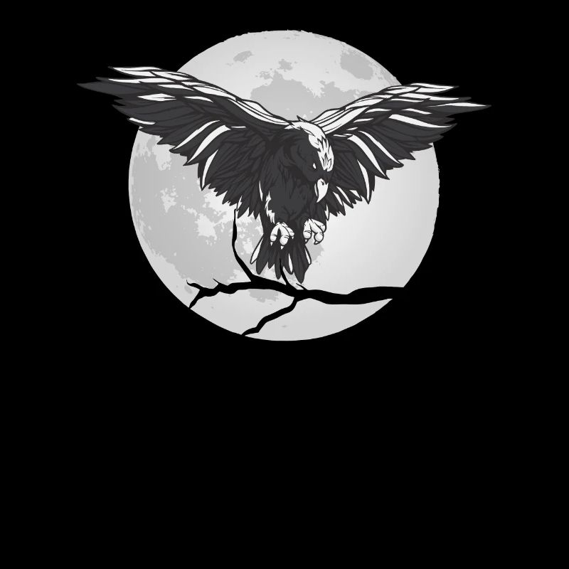 Corbeau corbeau à la pleine lune
