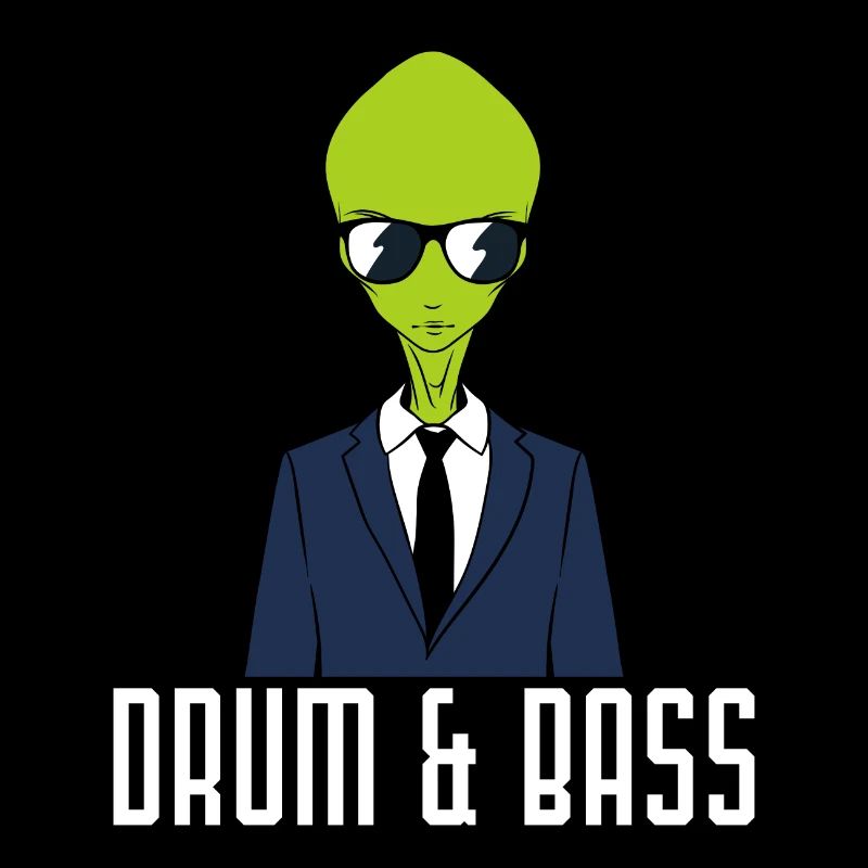Drumming Shirt For Drummers "Drum & Bass Alien"