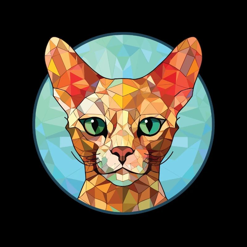 Red Devon Rex Cat Colorful Watercolor Illustration