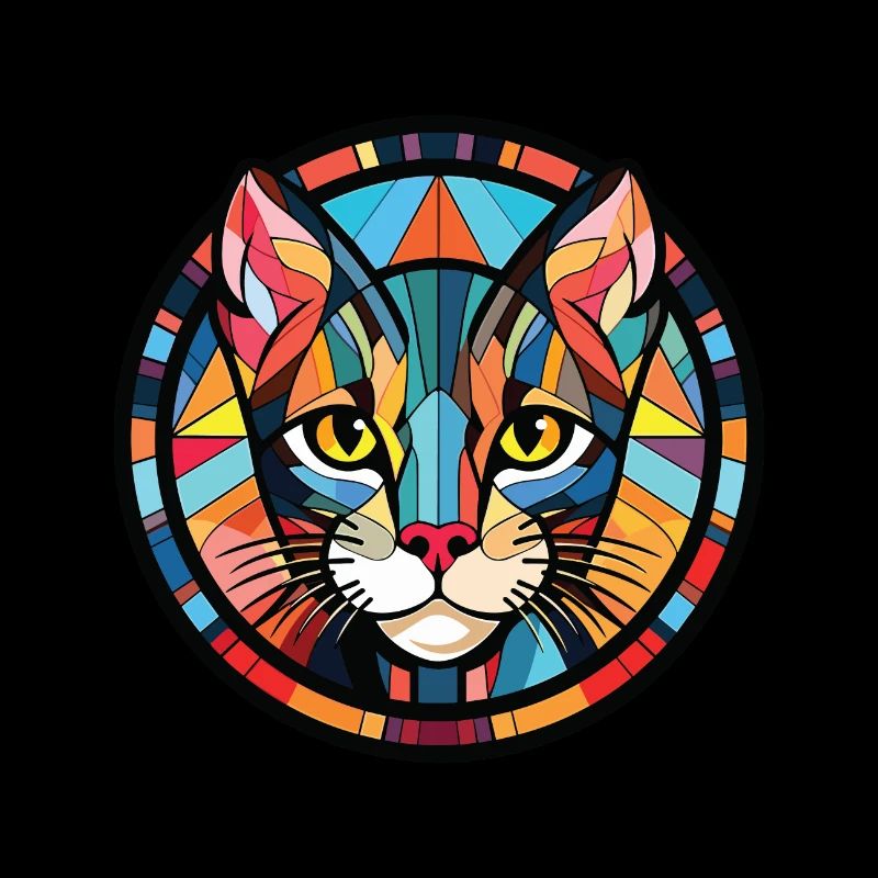 Illustration à l’aquarelle colorée de chat Mau égyptien