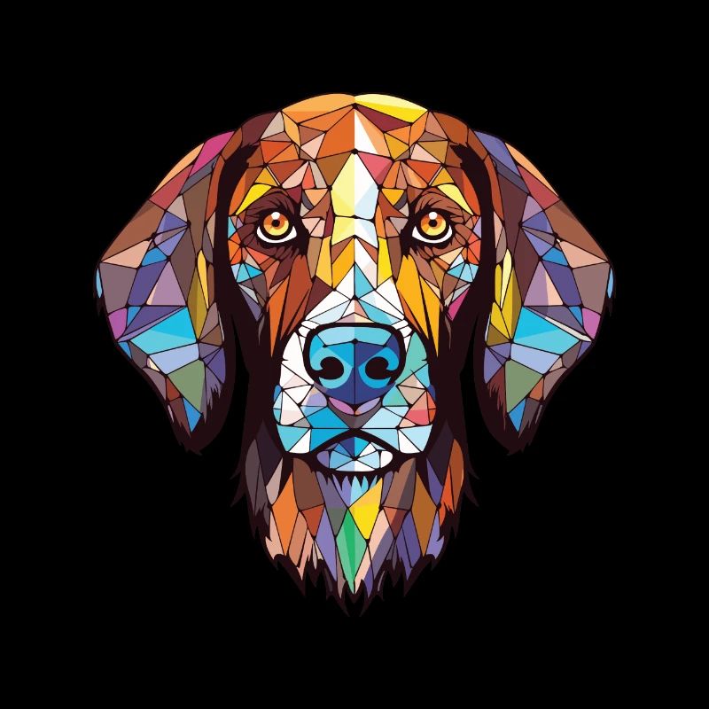 Slovak Rough Haired Pointer Dog Breed Watercolor