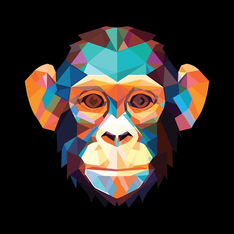 Singe Chimpanzé Aquarelle Colorée Animal de compagnie