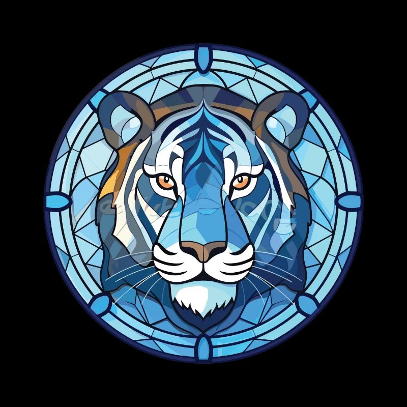 Blauer Wassertiger Buntes Aquarell Tier Haustier