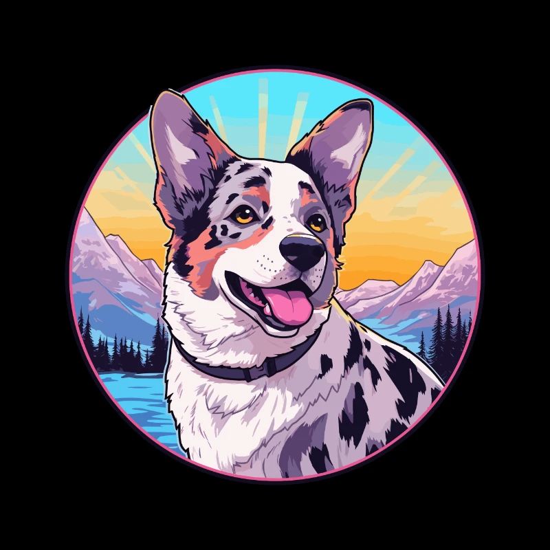 Australischer Stumpy Tail Cattle Dog Rasse Cartoon Ka