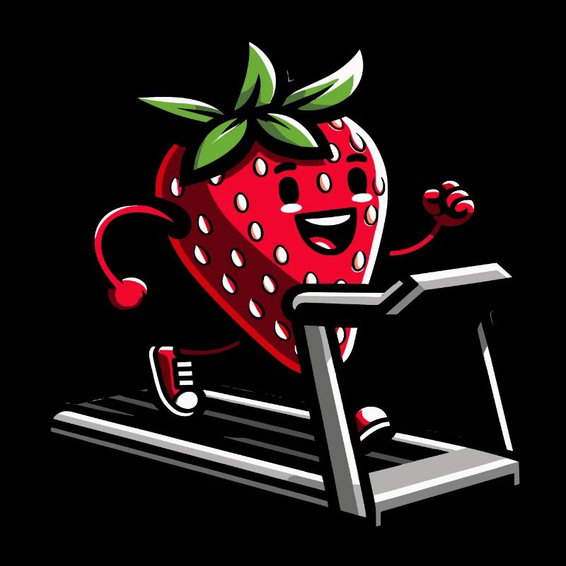 A strawberry on a treadmill