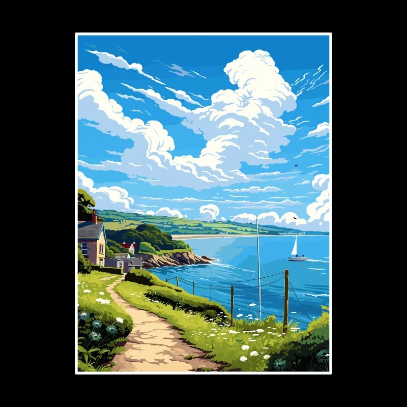St Mawes Michaels Mount Cornwall Reiseposter