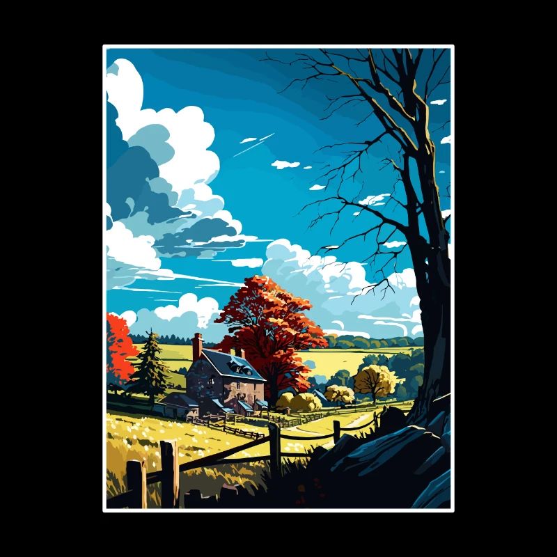 Chester County Pennsylvanie Affiche de voyage vintage