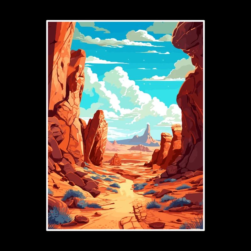Affiche de voyage de la vallée du feu du parc d’État du Nevada