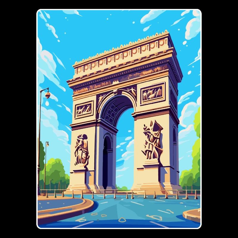 Arc De Triomphe Paris Frankreich Vintage Reiseposter