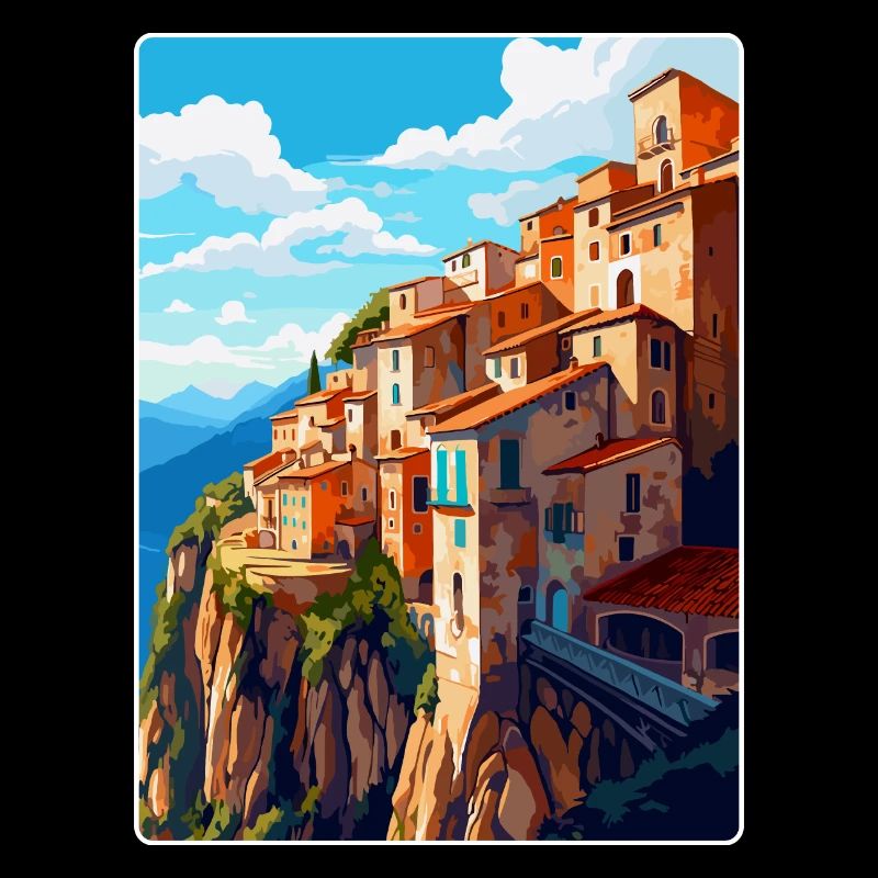 Cuenca Espagne Affiche de voyage vintage WPA Souvenir
