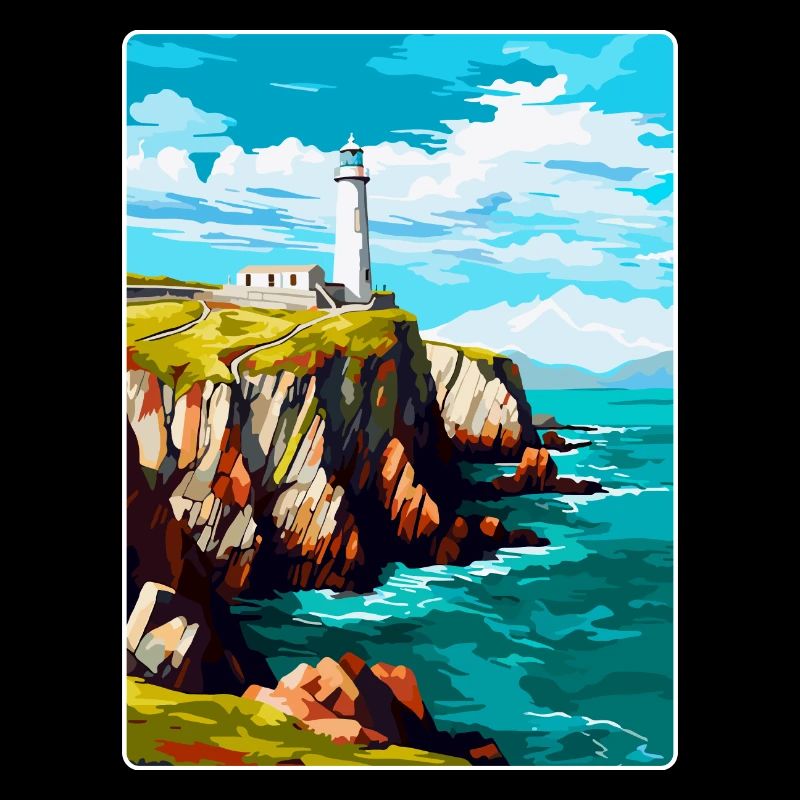 South Stack Cliffs Anglesey Affiche de voyage vintage
