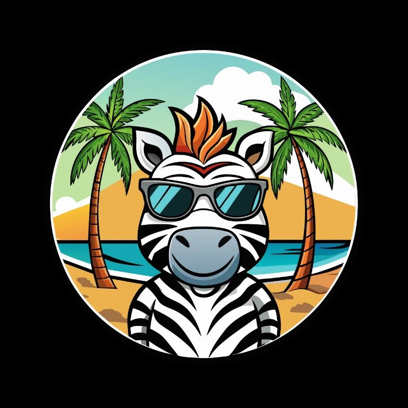 Zebra Funny Cartoon Summer Beach Sunglasses Cool