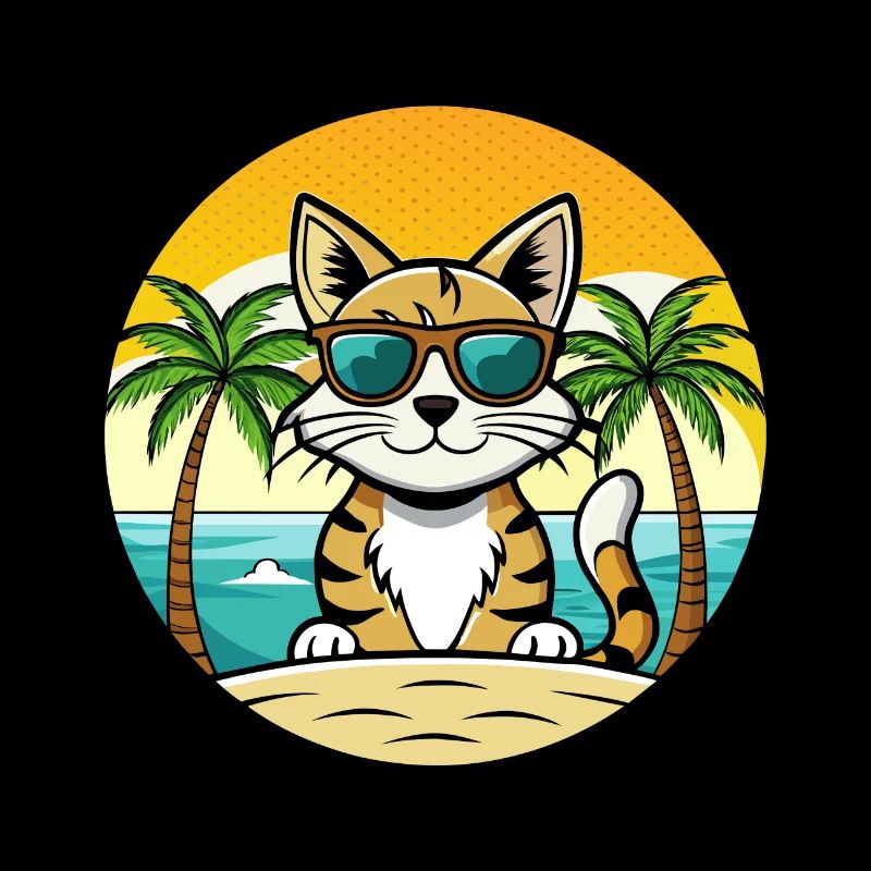 Lunettes de soleil de dessin animé de race de chat égéen plage