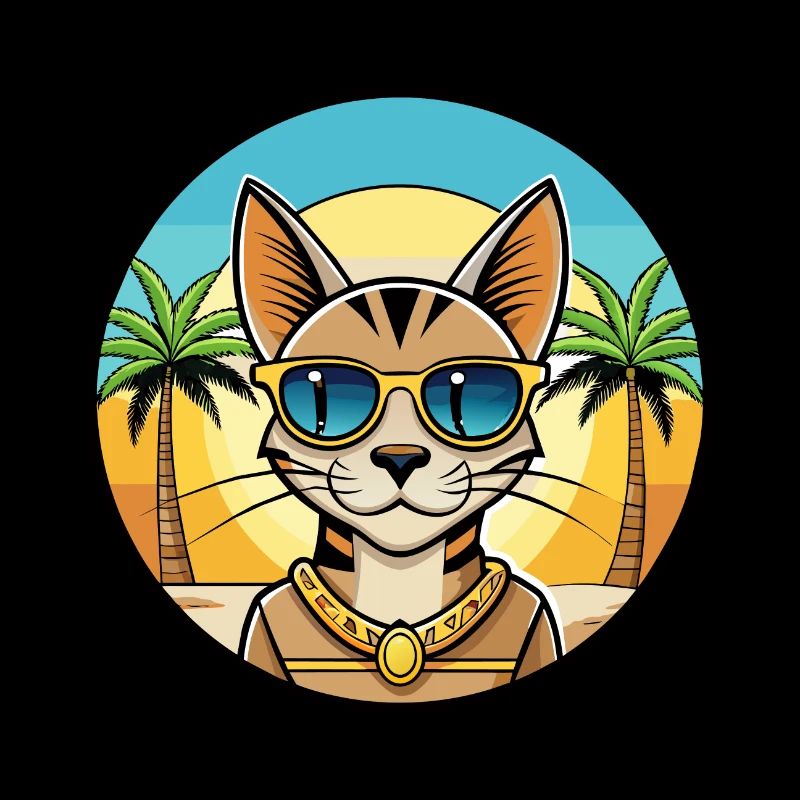 Lunettes de soleil de dessin animé de race de chat Mau égyptienne arabe
