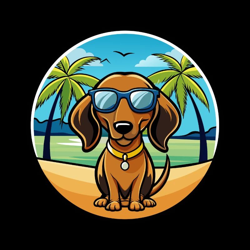 Alpine Dachsbracke Hunderasse Cartoon Sonnenbrille