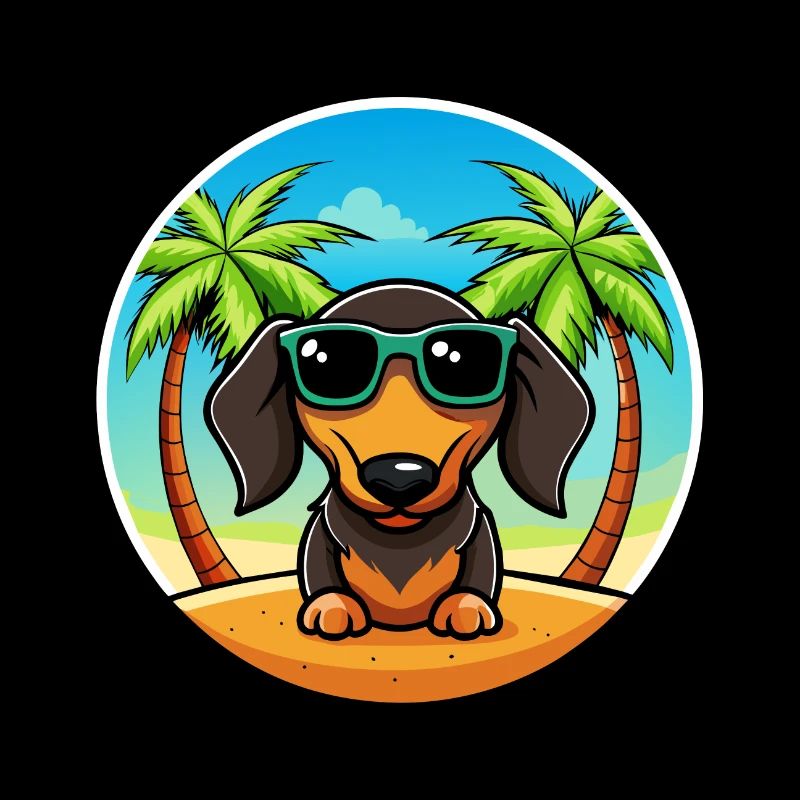 Drahthaardackel Hunderasse Cartoon Sonnenbrille