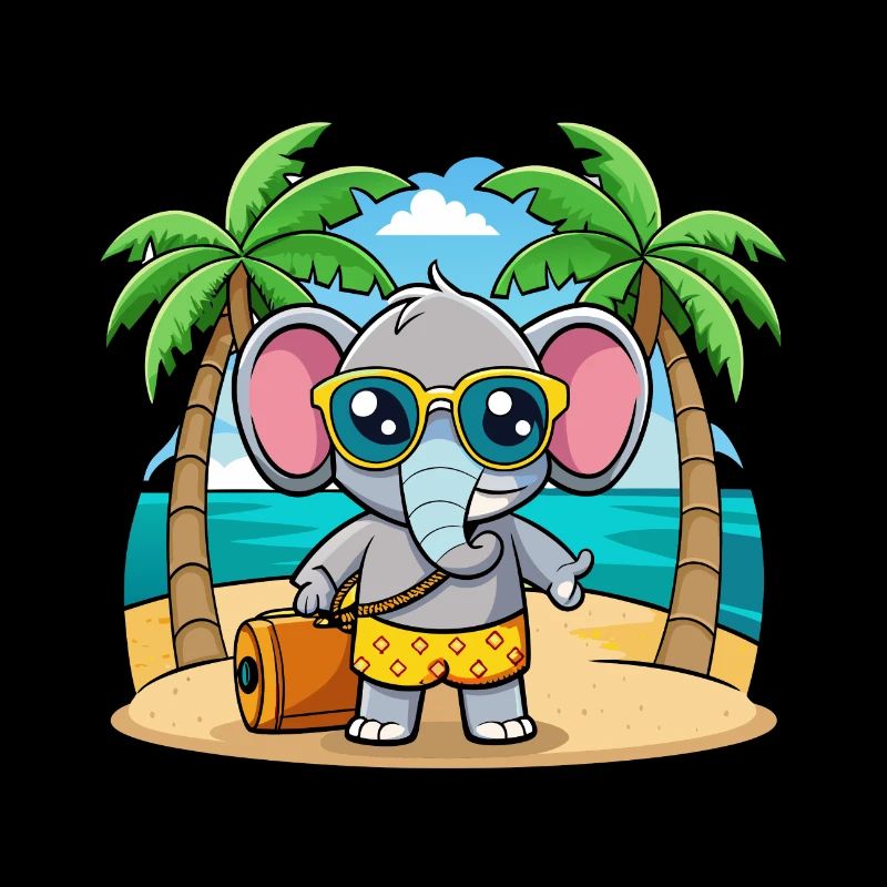 Lunettes de soleil de plage d’été de dessin animé drôle d’éléphant