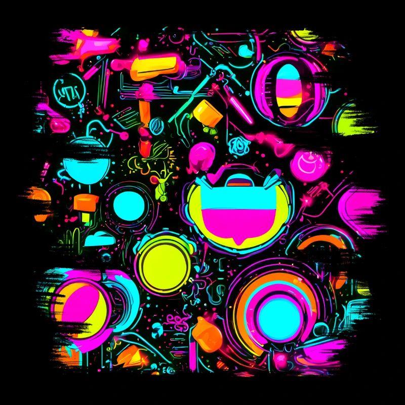 Neon Farben Leuchtend Stil UV