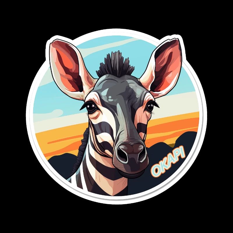 Okapi Head Rare Animal Motif