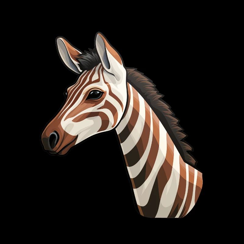 Okapi Head Rare Animal Motif
