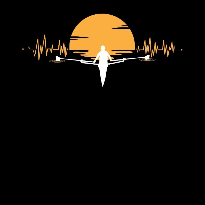 Rowing heartbeat sunset EKG