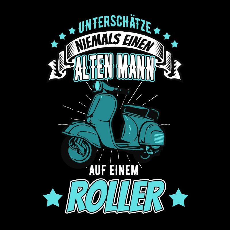 Alter Mann Roller Motorroller Moped Geschenk