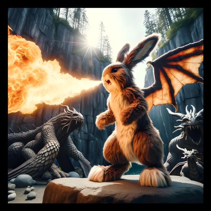 Feuerspeiender Hase Drache #10