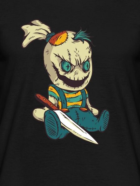 Scary voodoo doll with a knife for Halloween