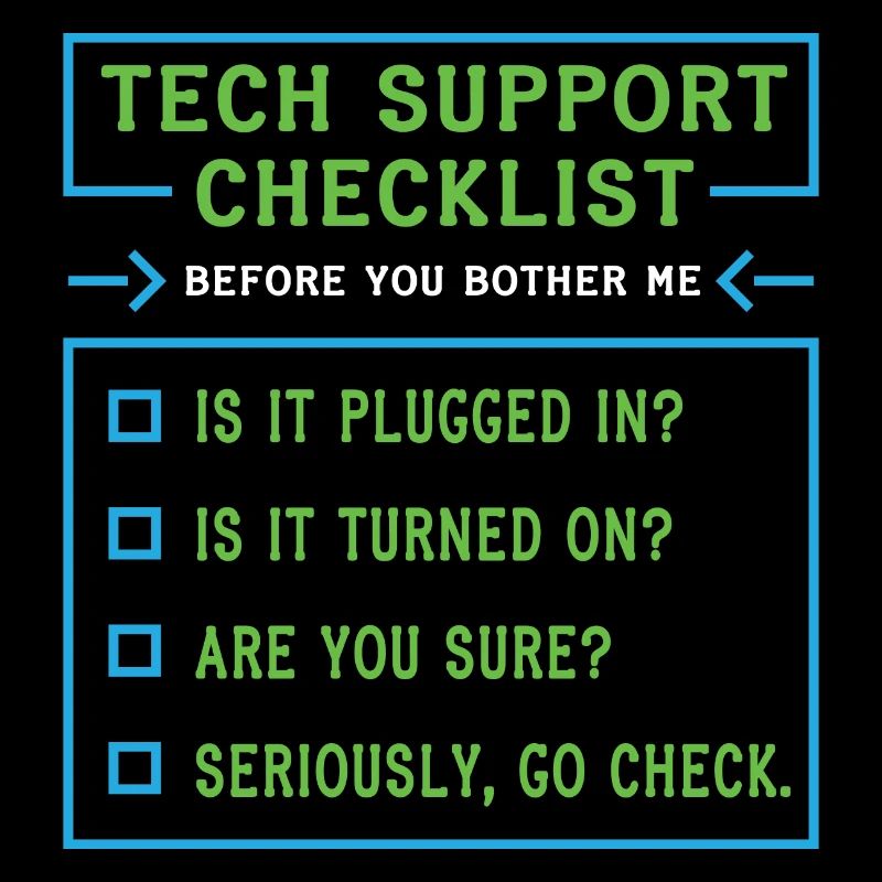 Liste de contrôle du support technique Coding