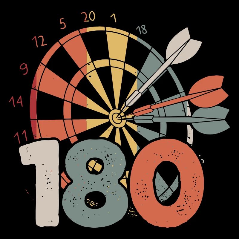 Motifs de fléchettes rétro et jeu de fléchettes vintage 180 fléchettes