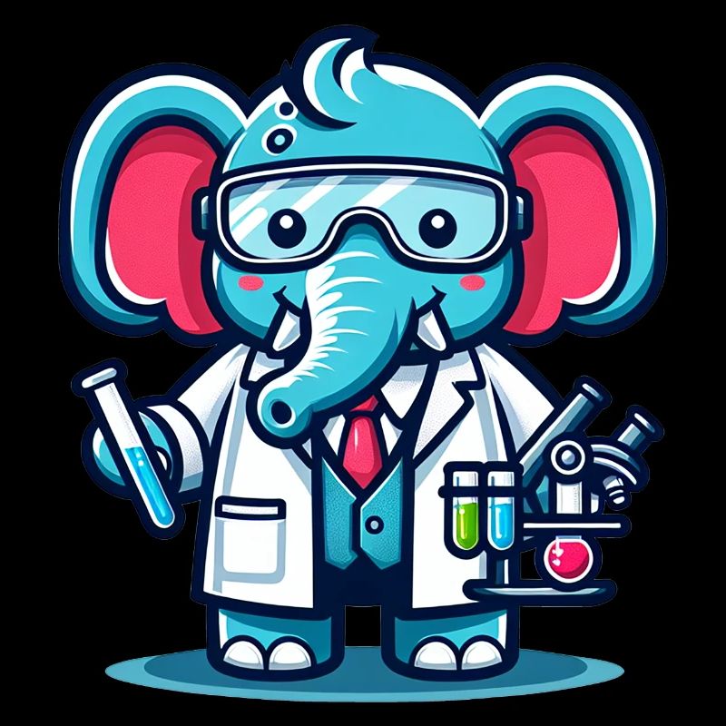 Scientifique éléphant mignon
