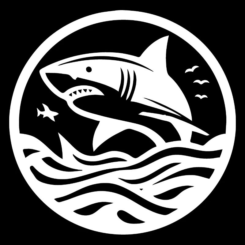 Jumping Shark - Shark Silhouettes Design