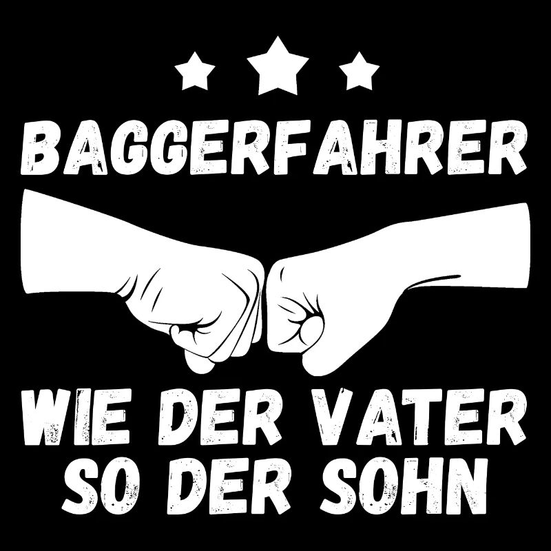 Baggerfahrer Vater Und Sohn Tiefbauer Bagger