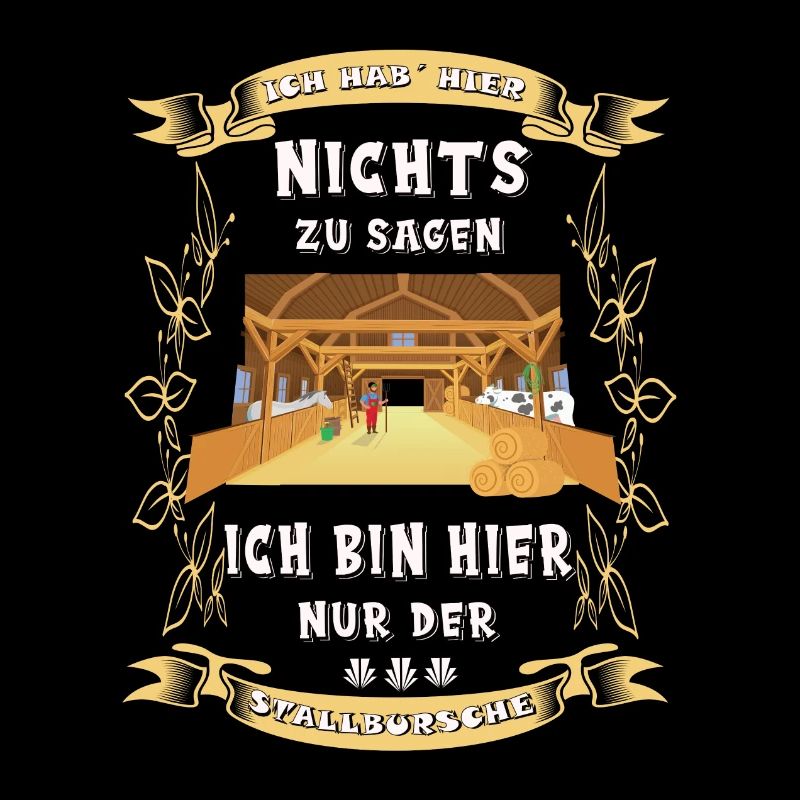 Stallbursche Reiten Pferd Stall witziger Spruch