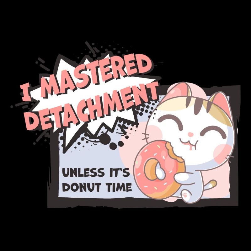 Chat maîtrisé détachement Donut Cat Comic Saying