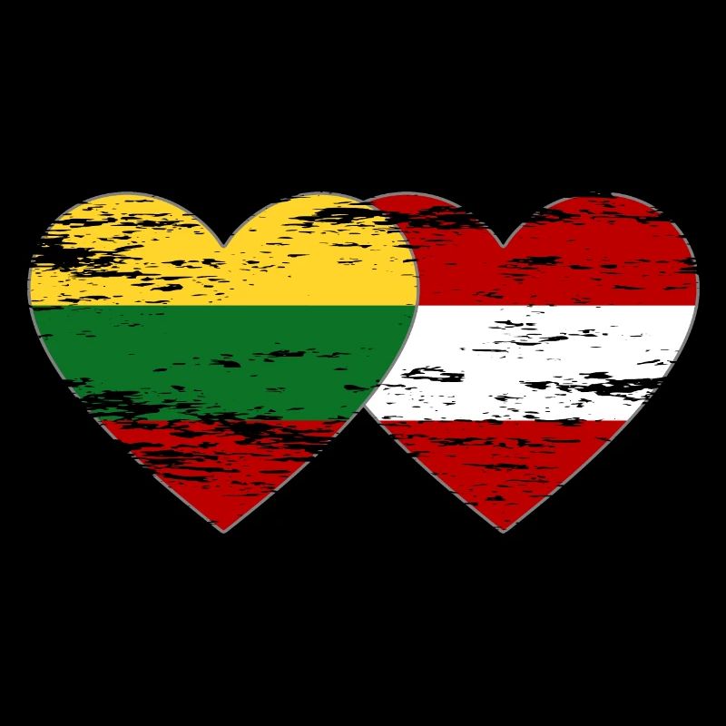 Lithuania Austria Flag Heart Used