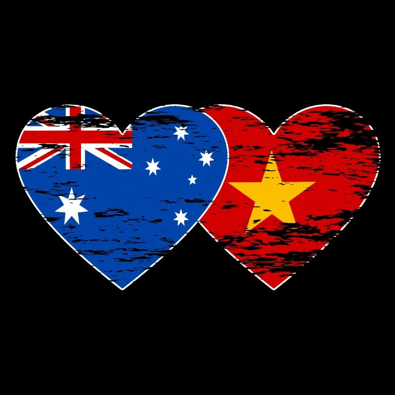 Coeur de drapeau Australie Vietnam utilisé