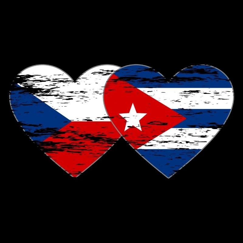 République tchèque Cuba drapeau coeur utilisé