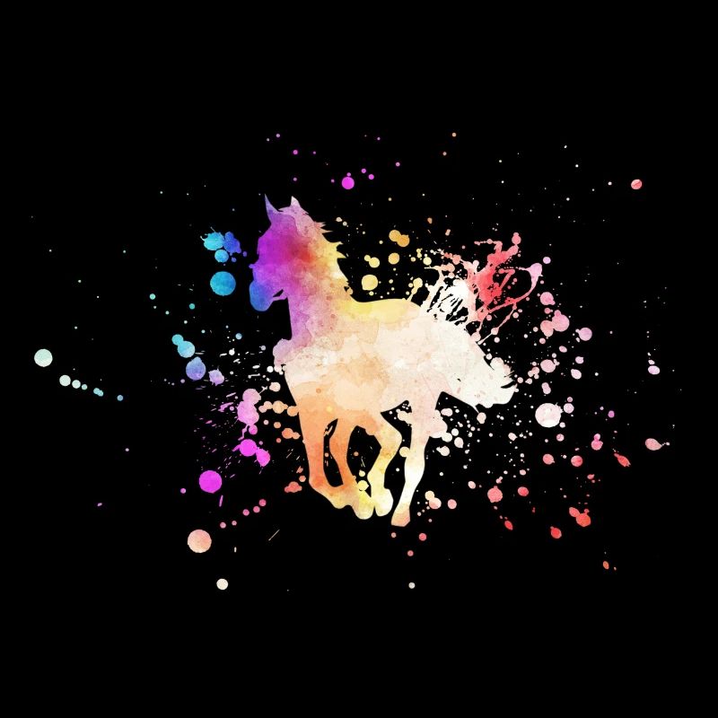 Pferde Silhouette Aquarell