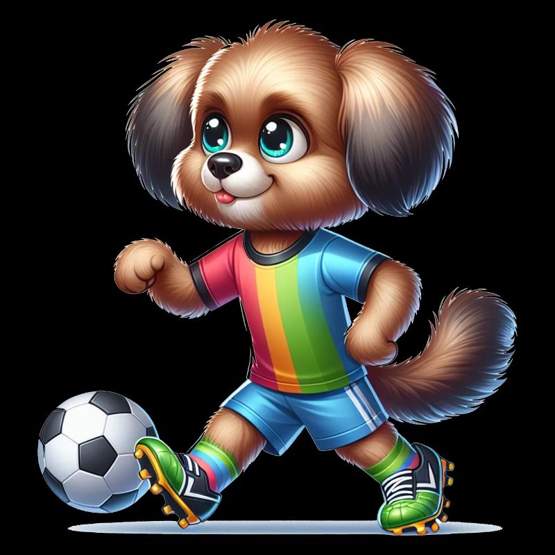 Cute Soccer Player Dog