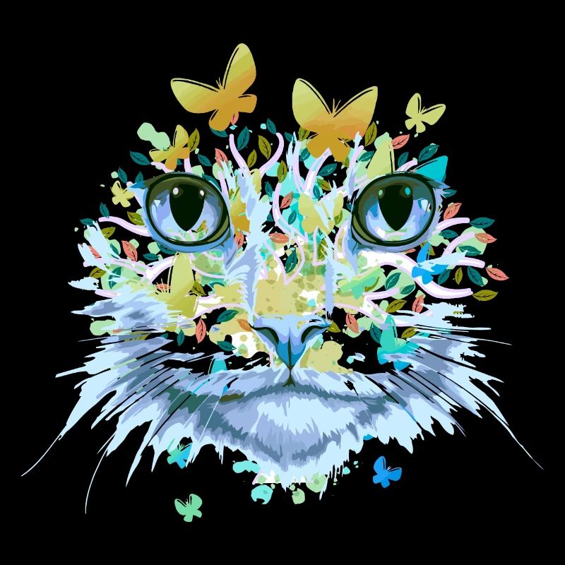 Chat Chat Visage Chats Chaton Fleurs Insecte