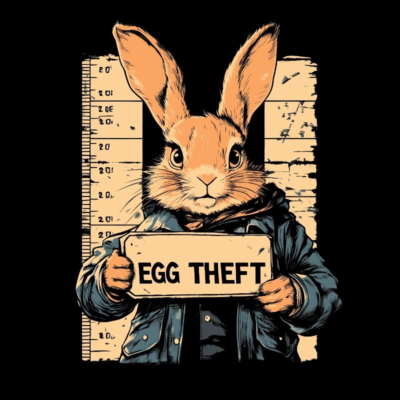 Bunny Egg Thief Easter Bunny Mugshot Police Photo Easter