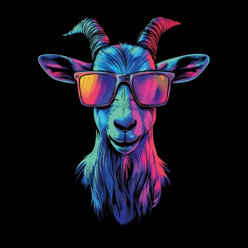 Coole Regenbogen Ziege mit Sonnenbrille
