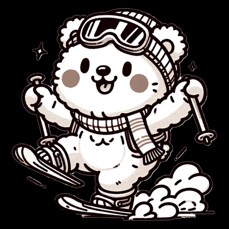 Cute Skier Bear